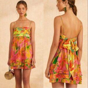 FARM Rio Mixed Painted Birds Mini Dress Size XL NWT